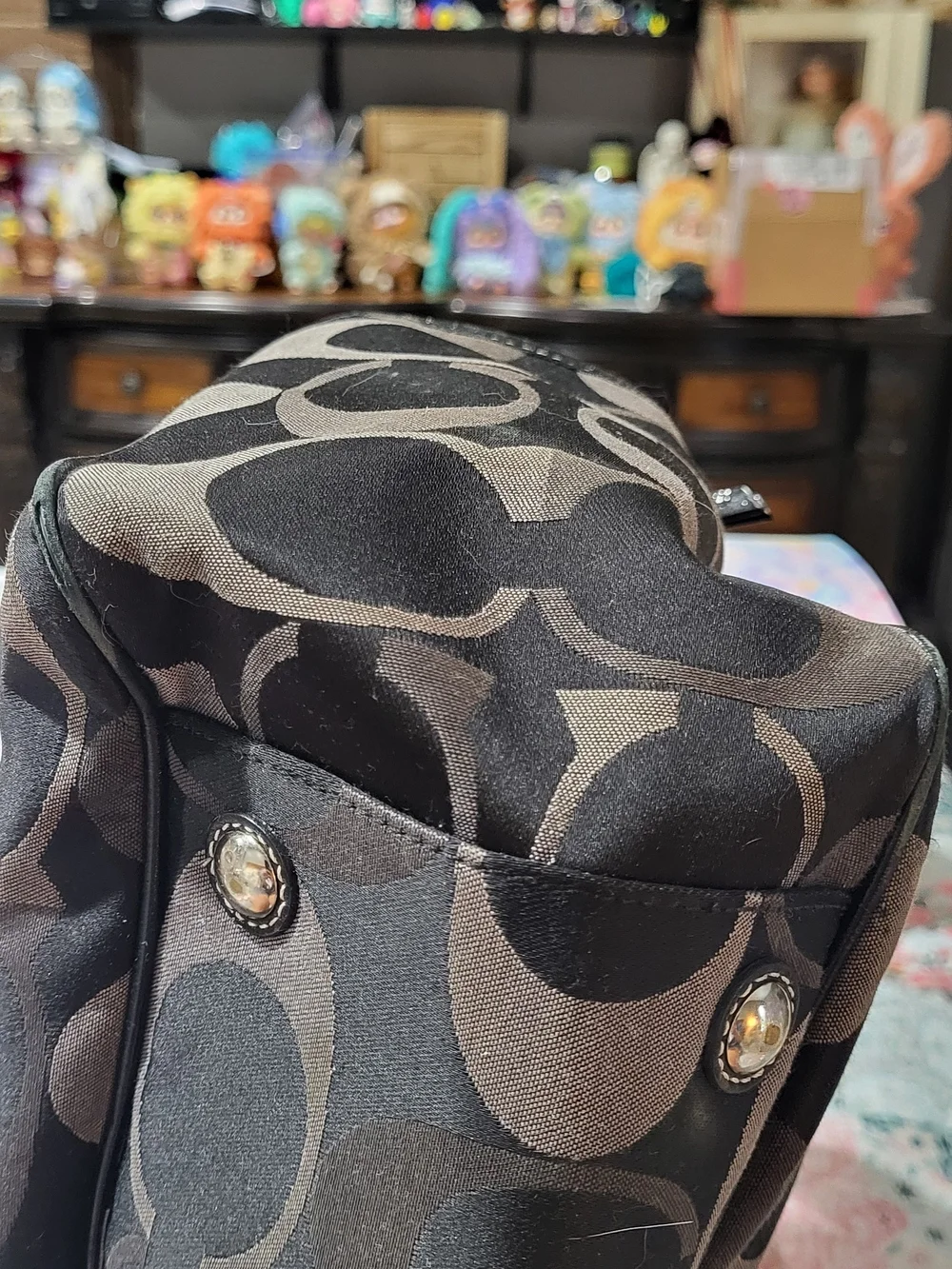 Coach Black and Gray Signature Tote